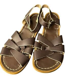 Saltwater Sandals by Hoyway Original Dark Brown Leather Sandals Size 8